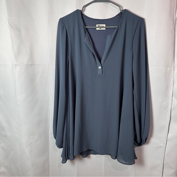 Show Me Your MuMu Tops - Show Me Your MuMu Women’s Blue Jamie Tunic Mini Dress - Size Small